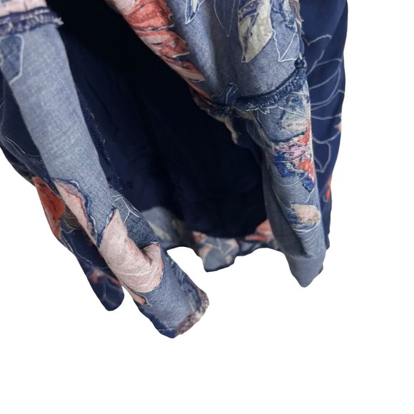 Free People Eyes On You Blue Floral Long Sleeve Tunic Mini Dress 4 - Picture 6 of 14